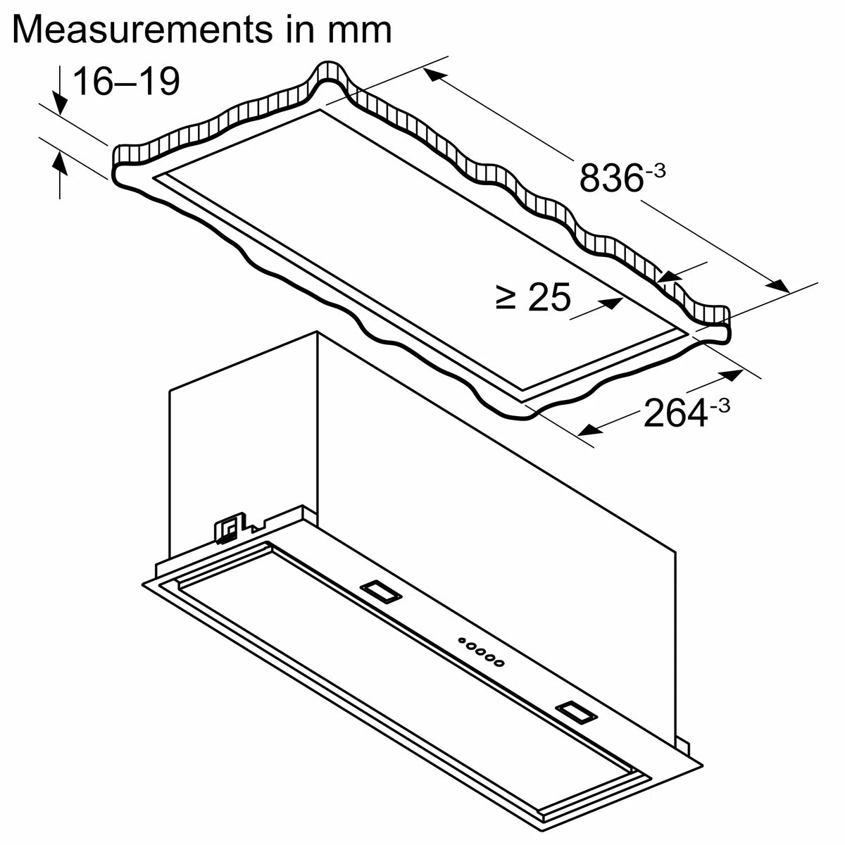 Bosch Series 8 86cm Integrated Rangehood Black DLN88PC60A