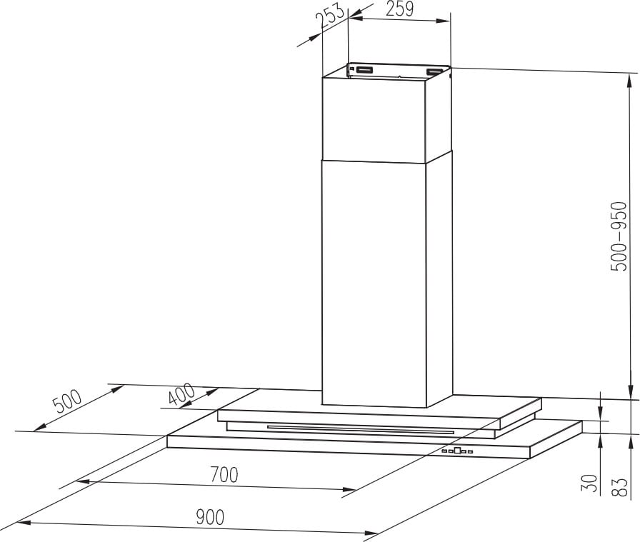 Schweigen 90cm Silent 1600m3/hr Stainless Steel Canopy Rangehood DS3131-R2SP