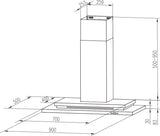 Schweigen 90cm Silent 1600m3/hr Stainless Steel Canopy Rangehood DS3131-R2SP