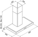 Schweigen 90cm Silent 1600m3/hr Stainless Steel Canopy Rangehood DS3170SP