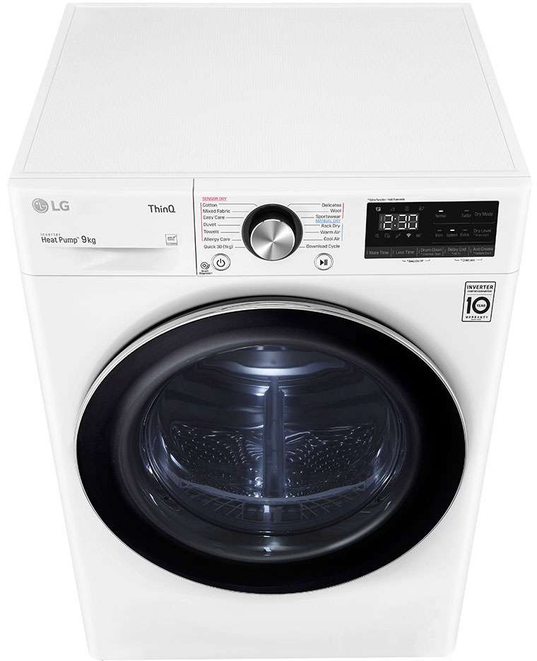 LG 9kg Heat Pump Dryer DVH9-09W | Greater Sydney Only
