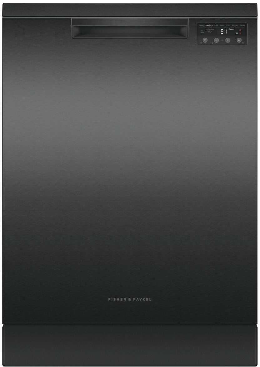 Fisher & Paykel 60cm Freestanding Dishwasher Black Stainless Steel DW60FC1B2