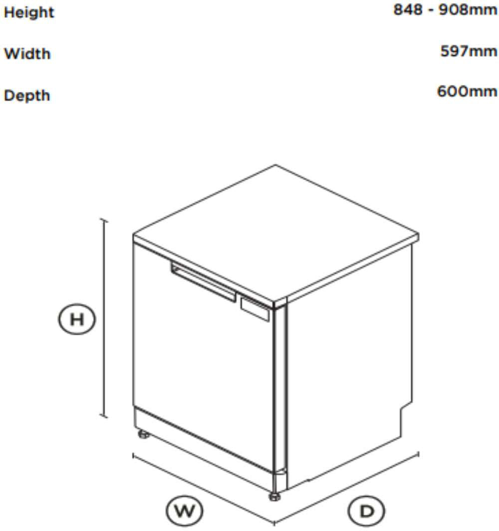 Fisher & Paykel 60cm Freestanding Dishwasher Stainless Steel DW60FC1X3