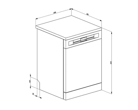 Smeg 60cm Diamond Series Freestanding Dishwasher Black DWA615DB3