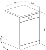 Smeg 60cm Universale Freestanding Dishwasher Silver DWA6224X4
