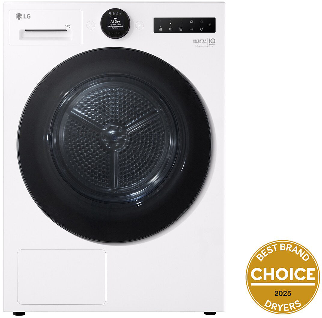 LG 9kg Series 9 Heat Pump Dryer DXH9-09W | Greater Sydney Only