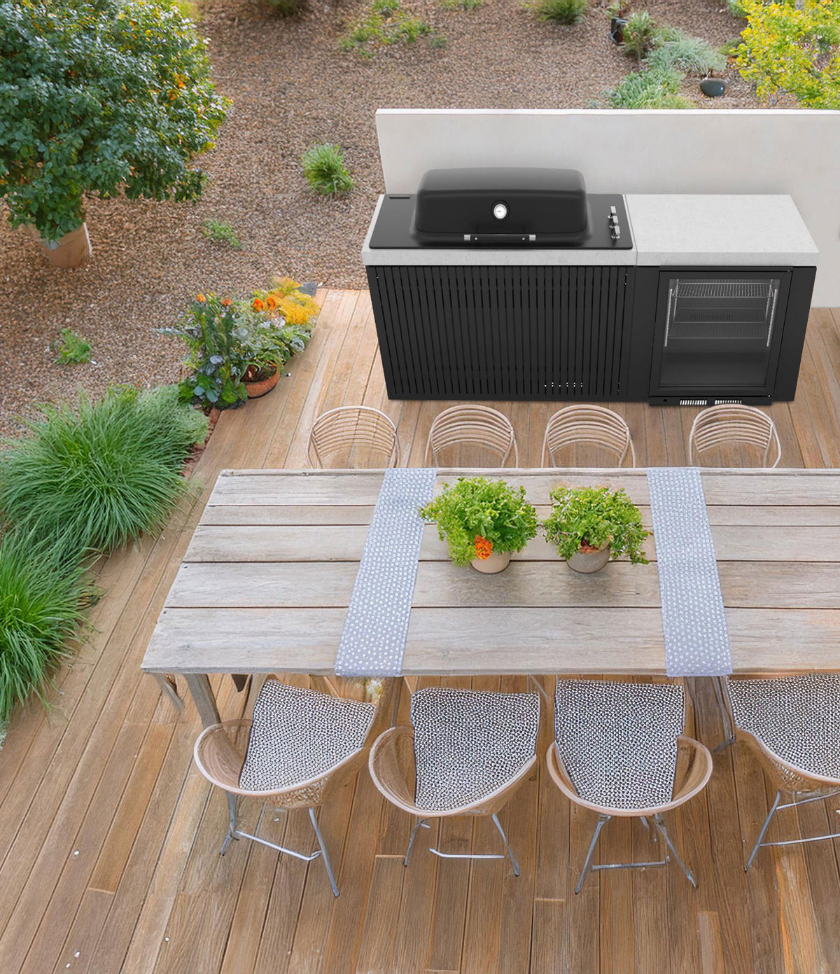 Everdure FURNACE Built-in 3 Burner Gas BBQ Black EB3G1BA