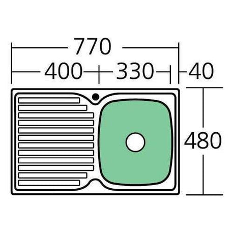 Oliveri Endeavour Single Bowl Inset Sink With Drainer EE22