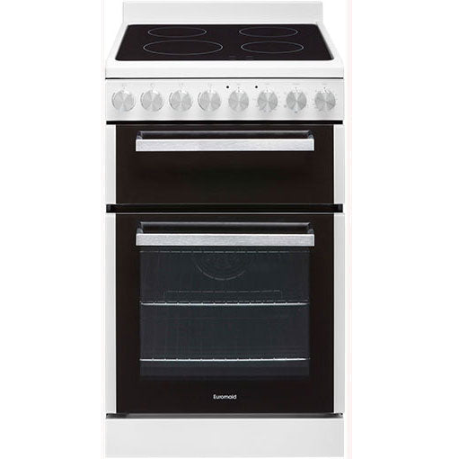 Euromaid 54cm 5 Function Electric Freestanding Cooker White EFS54FC-DCW