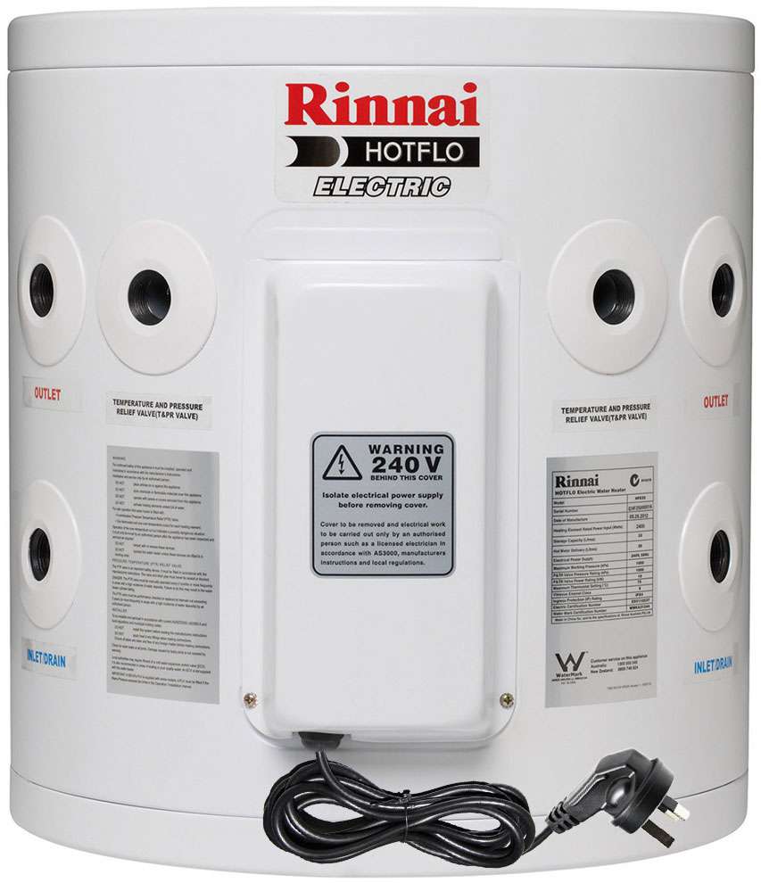 Rinnai Hot Flo 25L 2.4kW Electric Hot Water Storage Tank With Plug EHF25S24P