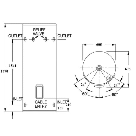 Rinnai HotFlo 315L 3.6kW Hardwired Electric Hot Water Storage Tank EHFA315S36