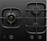 Electrolux 60cm 3 Zone Black Ceramic Glass Gas Cooktop EHG635BE