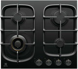 Electrolux 60cm Black Ceramic Glass Gas Cooktop EHG645BE