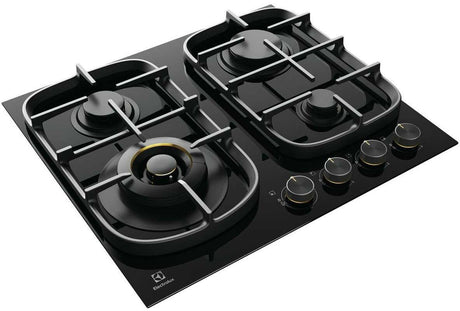 Electrolux 60cm Black Ceramic Glass Gas Cooktop EHG645BE