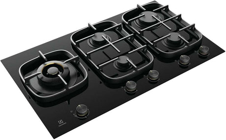 Electrolux 90cm Black Ceramic Glass Gas Cooktop EHG955BE