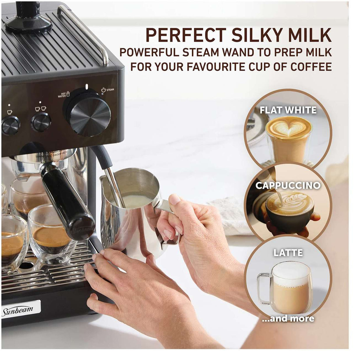 Sunbeam Origins Slimline Espresso Coffee Machine EMM5500BK
