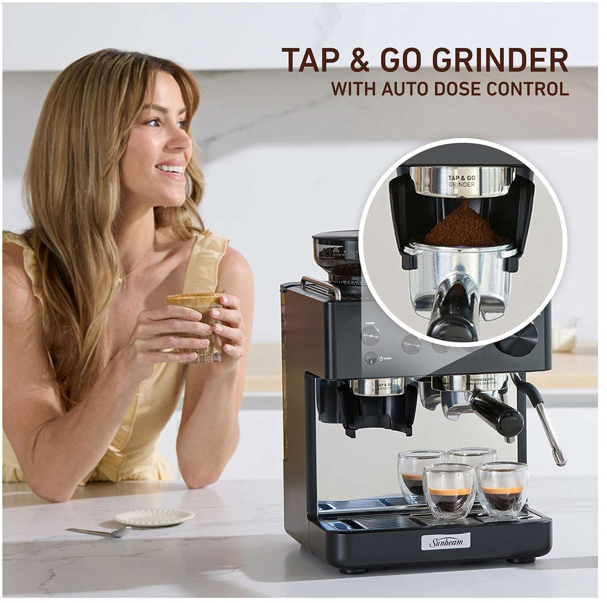 Sunbeam Origins Slimline Espresso Coffee Machine EMM5500BK