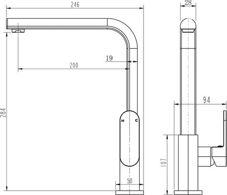 Modern National Eva Mini Kitchen Mixer Tap Chrome EVAM004
