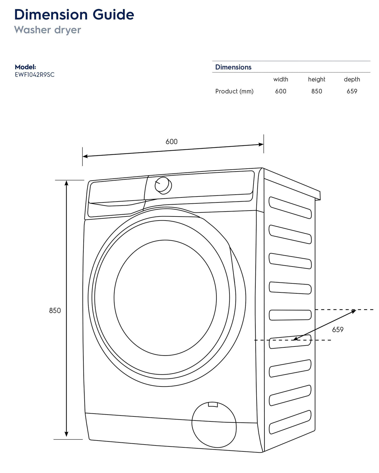 Electrolux 10kg Front Load Washing Machine EWF1042R9SC | Greater Sydney Only