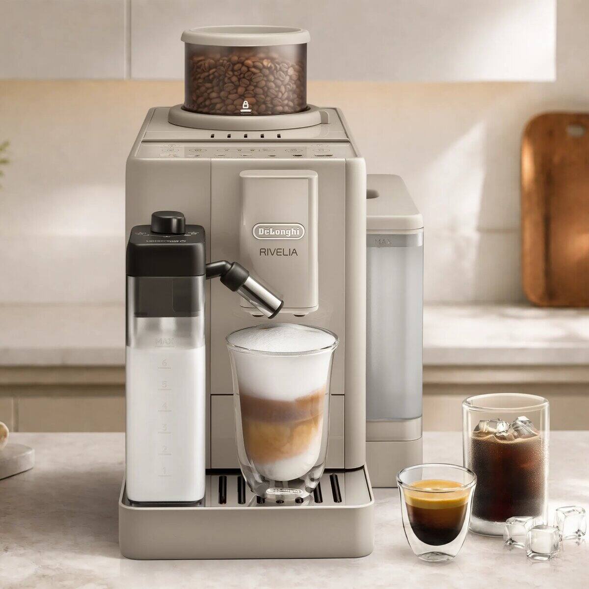 DeLonghi Rivelia Start Fully Automatic Coffee Machine Sand Beige EXAM42056BG