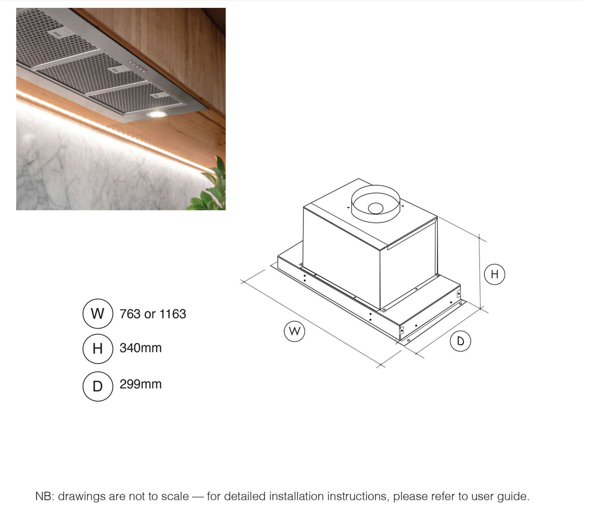 Fulgor 120cm Remote Motor Rangehood F29BR/120