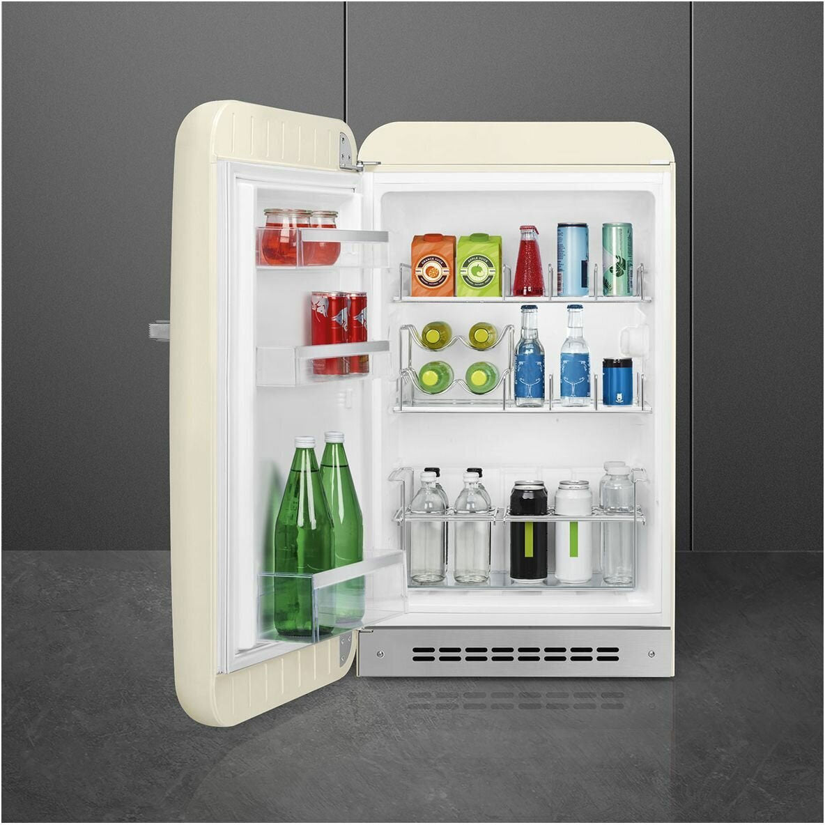 Smeg 135L FAB 50's Retro Style Bar Refrigerator Cream FAB10HLCR5AU