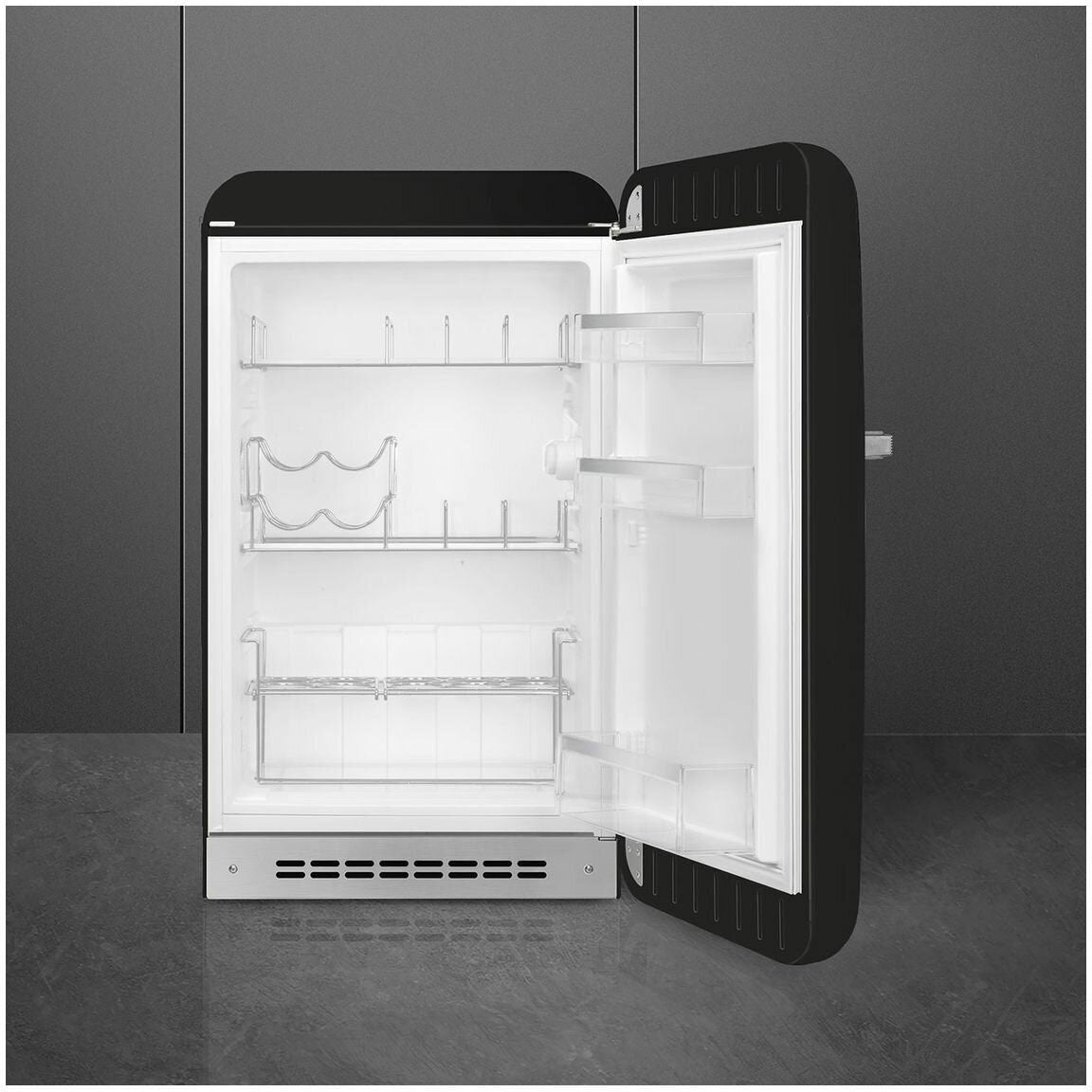 Smeg 135L FAB 50's Retro Style Bar Refrigerator Black FAB10HRBL5AU