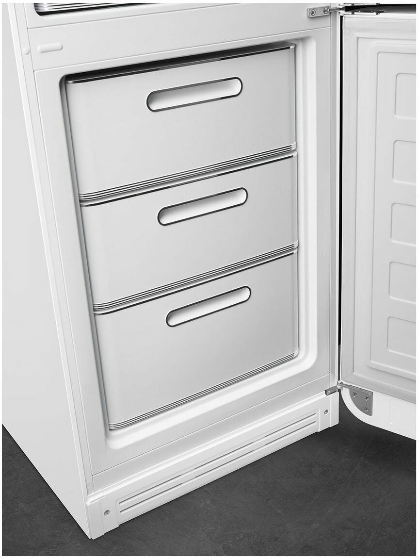 Smeg 331L 50's Bottom Mount Refrigerator White FAB32RWH5AU | Greater Sydney Only