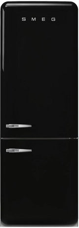 Smeg 481L 50's Bottom Mount Refrigerator Black FAB38RBL5AU | Greater Sydney Only