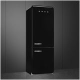 Smeg 481L 50's Bottom Mount Refrigerator Black FAB38RBL5AU | Greater Sydney Only