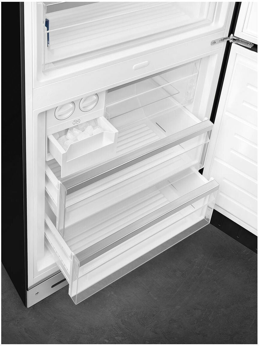 Smeg 481L 50's Bottom Mount Refrigerator Black FAB38RBL5AU | Greater Sydney Only