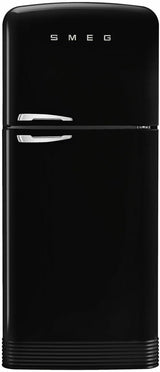 Smeg 524L 50's Top Mount Refrigerator Black FAB50RBL5AU | Greater Sydney Only