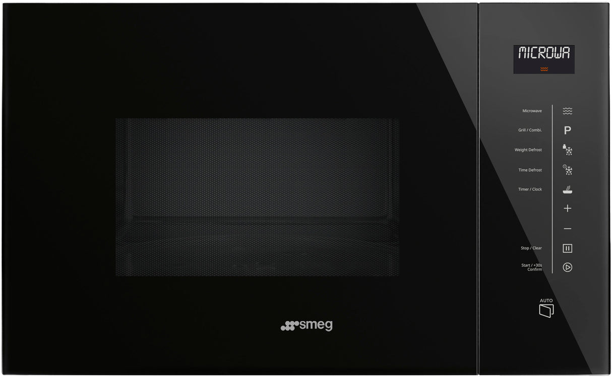 Smeg 25L Linea Built-In Microwave with Grill Black FMIA125B3