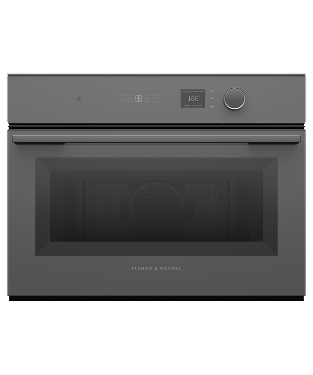 Fisher & Paykel 60cm 49L Minimal Compact Combi-Microwave Oven Grey OM60NMLG1