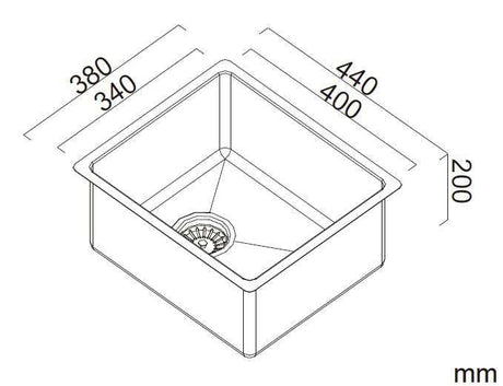 Abey Alfresco Single Small Bowl Inset/Undermount Sink FRA340