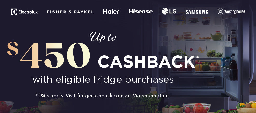 Purchase selected refrigerators and receive $300 cash back via redemption.*