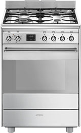 Smeg 60cm 79L Dual Fuel Upright Freestanding Oven/Stove FS61XNG8-1
