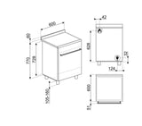 Smeg 60cm 79L Dual Fuel Upright Freestanding Oven/Stove FS61XNG8-1