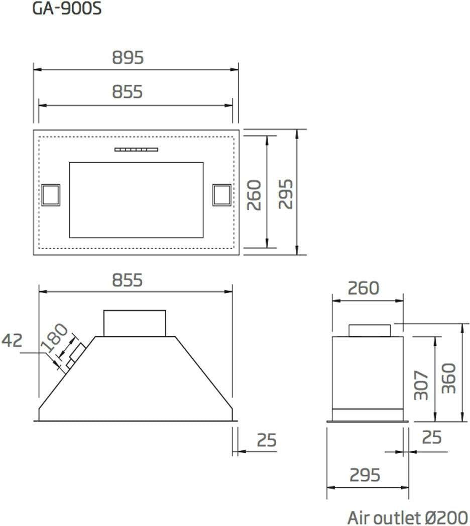 Schweigen 90cm Silent 900m3/hr Stainless Steel Undermount Rangehood GA-900ST