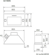 Schweigen 90cm Silent 900m3/hr Stainless Steel Undermount Rangehood GA-900ST