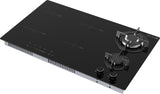 Casa 86cm Hybrid Gas & Induction Cooktop Black Ceramic Glass GHEBH192CA