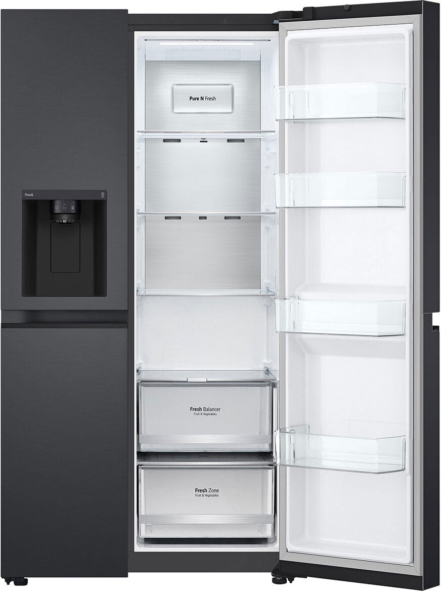 LG 635L Side by Side Refrigerator Matte Black GS-L600MBL | Greater Sydney Only