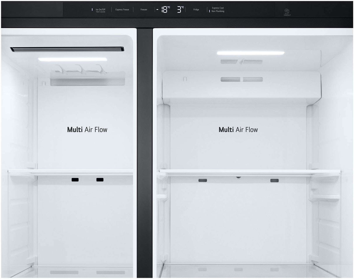 LG 641L Side by Side Refrigerator Matte Black GS-N599MBL | Greater Sydney Only