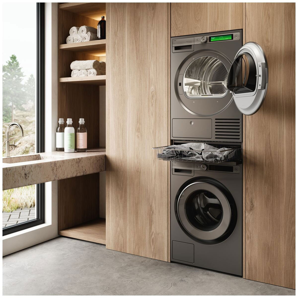 ASKO Laundry Stacking Kit Basket Titanium HB150T