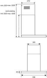 Haier 60cm 600 Series Wall Mounted Canopy Rangehood Black HC60BMB2