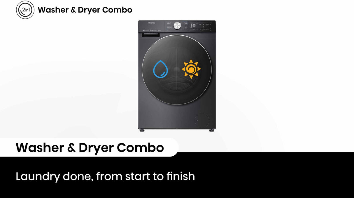 Hisense 10kg/6kg Front Load Washer Dryer Combo HCF7S1014B | Greater Sydney Only
