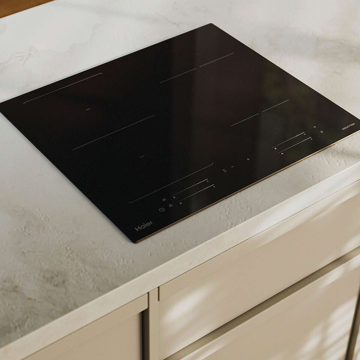 Haier 60cm 4 Zone 500 Series Induction Cooktop Black Glass HCI604FTB4