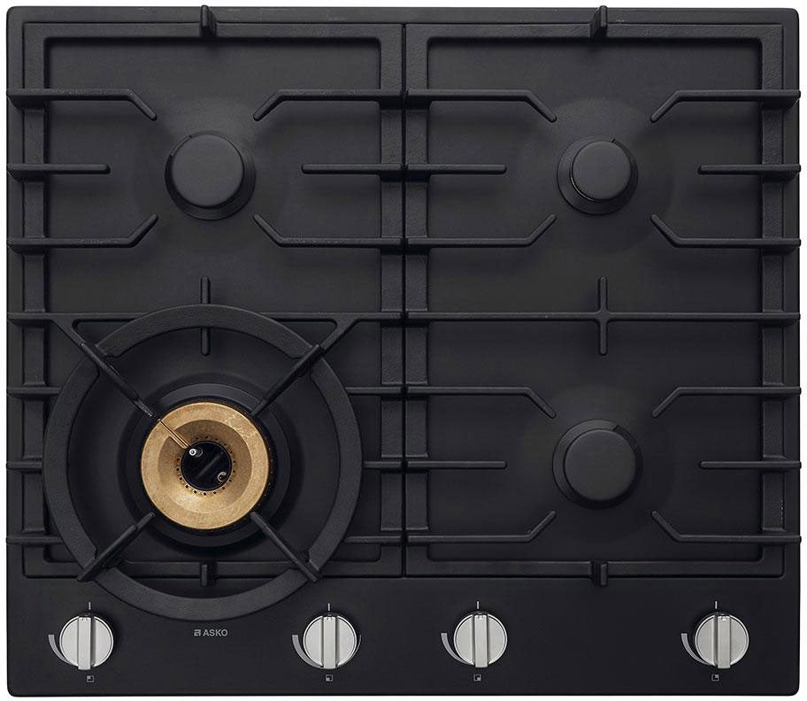 ASKO 60cm 4 Burner Gas Cooktop Graphite Black HG1666AD
