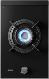 ASKO 33cm Gas Cooktop with Fusion Volcano Burner Black Ceramic Glass HG8313BGD1