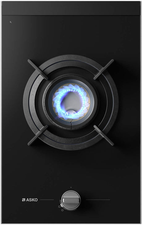 ASKO 33cm Gas Cooktop with Fusion Volcano Burner Black Ceramic Glass HG8313BGD1
